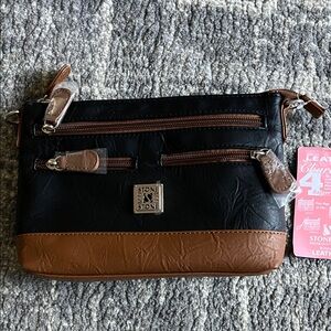 Stone & Co. Black and Brown Crossbody Bag